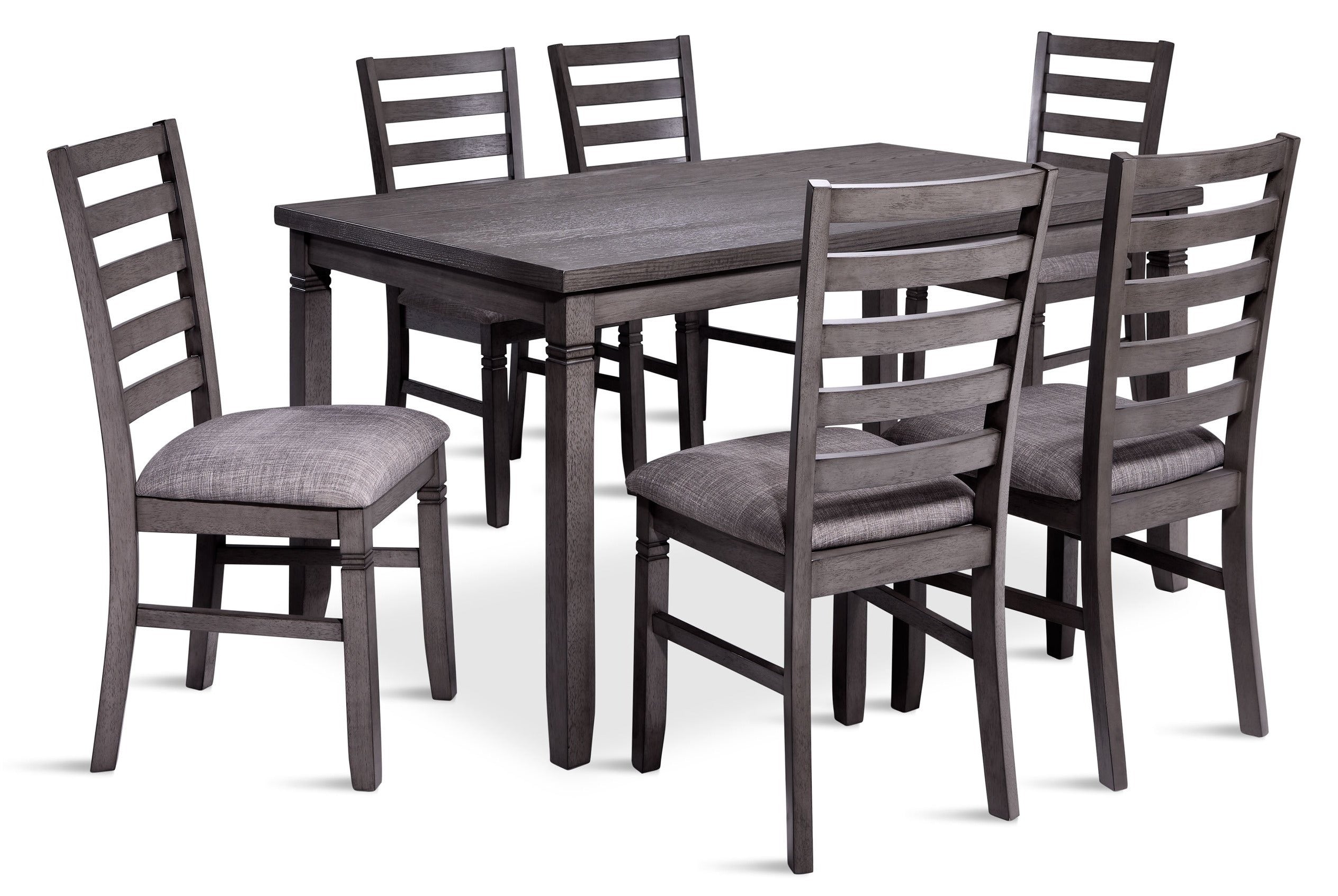 Breeze 7-Piece Dining Set in Dark Grey - Modern Kitchen & Dining Room Furniture for Family Gatherings