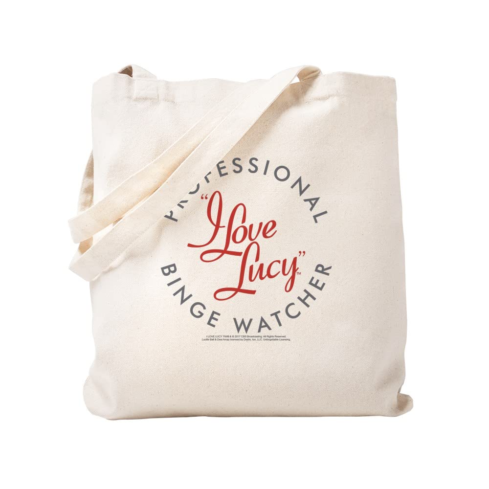 Professional I Love Lucy Binge Watcher Tote Bag - Natural Canvas Reusable Shopping Bag for Groceries, Beach & Everyday Use