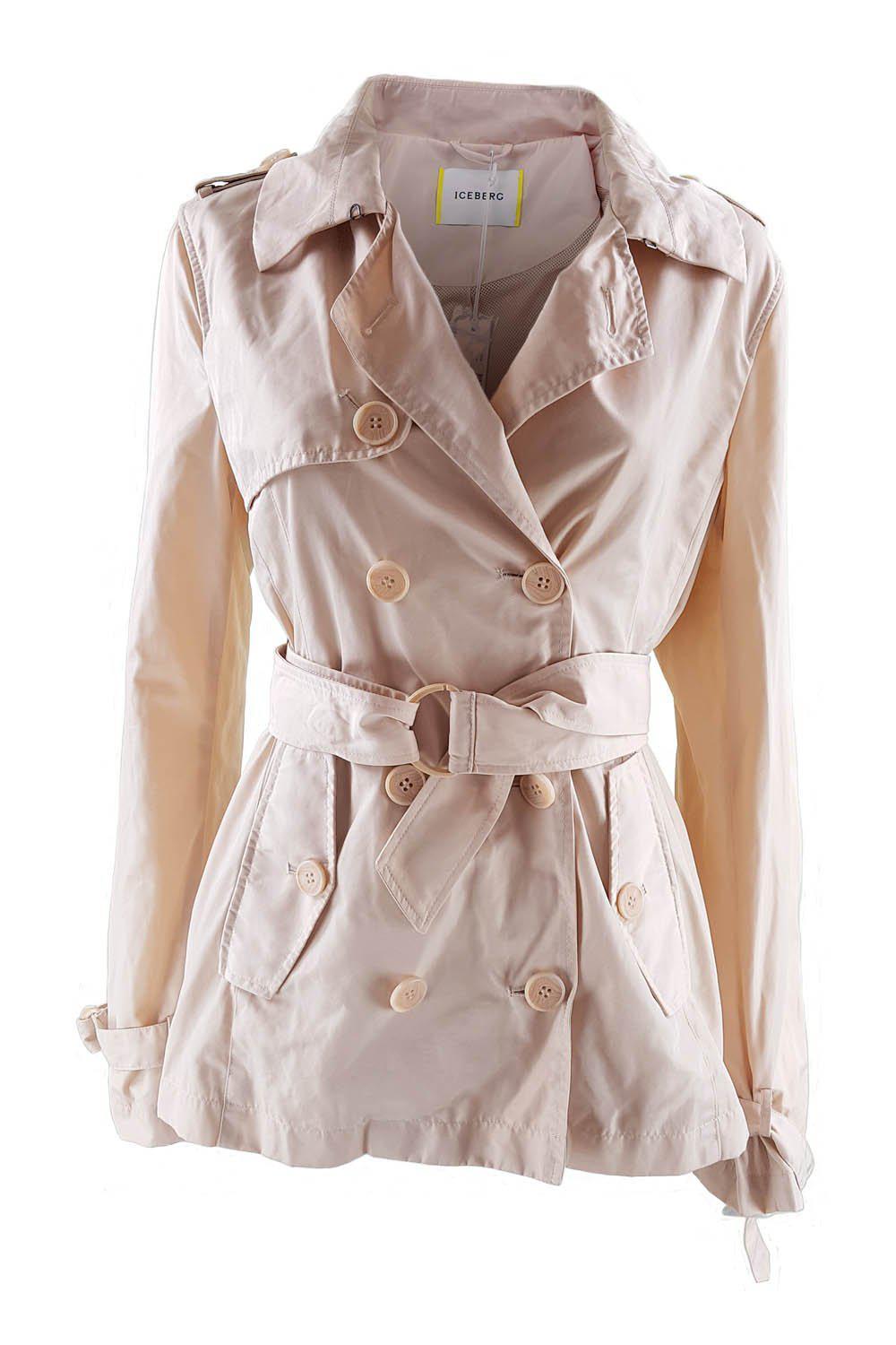 ICEBERG Cream Long Sleeve Short Mac Jacket (Size IT 42) - Stylish Women's Outerwear for Fall & Winter Fashion | Perfect for Office, Date Night & Casual Outings