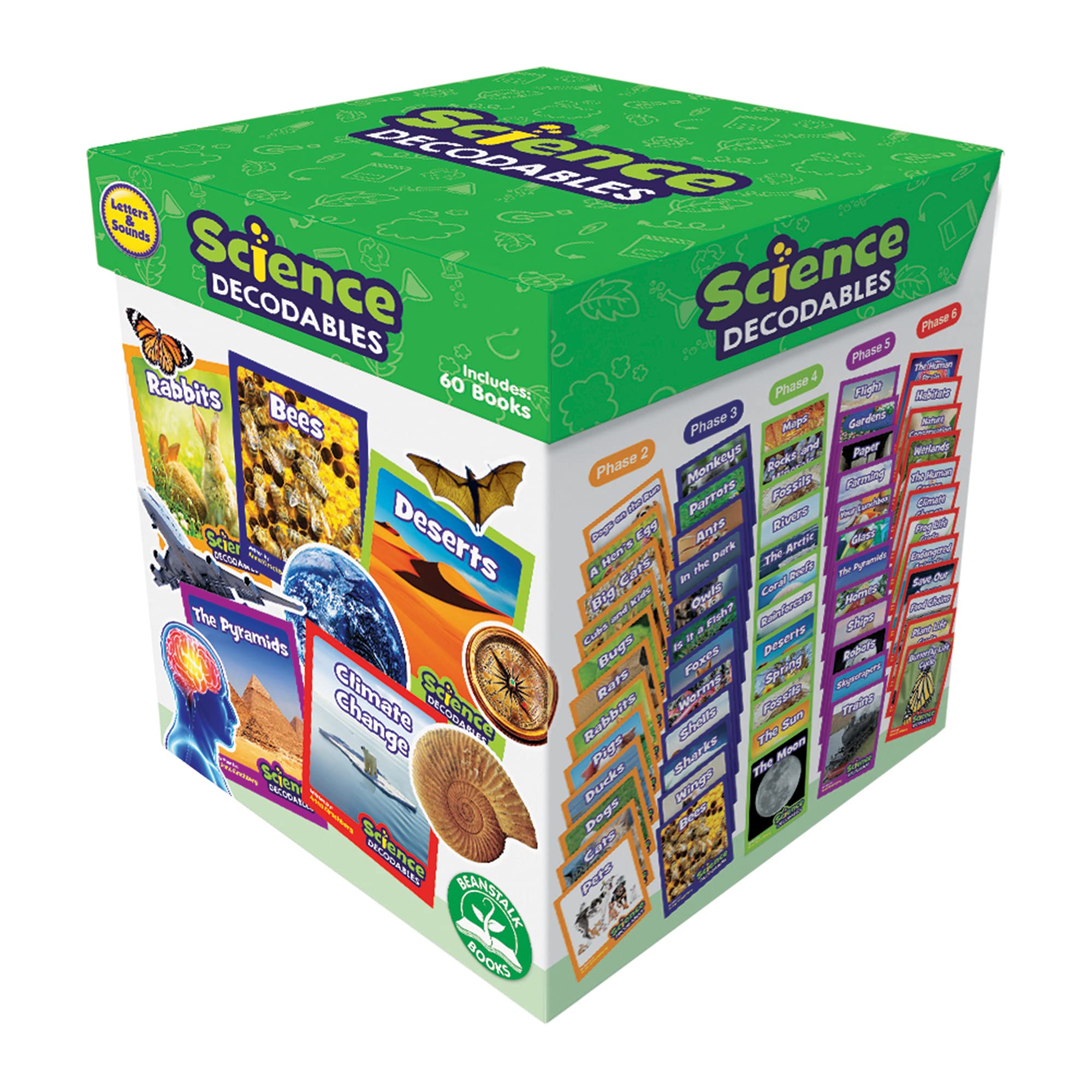 Junior Learning Beanstalk Books Letters & Sounds Science Decodables Non-Fiction Boxed Set - Phonics Reading Kit for Kids Ages 5-7 | Perfect for Homeschooling, Classroom Learning & Early Literacy Development