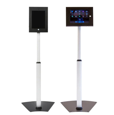 Adjustable iPad Floor Stand Kiosk with Lockable Rotating & Tilting Sign Frame - Perfect for Retail Stores, Exhibitions & Trade Shows