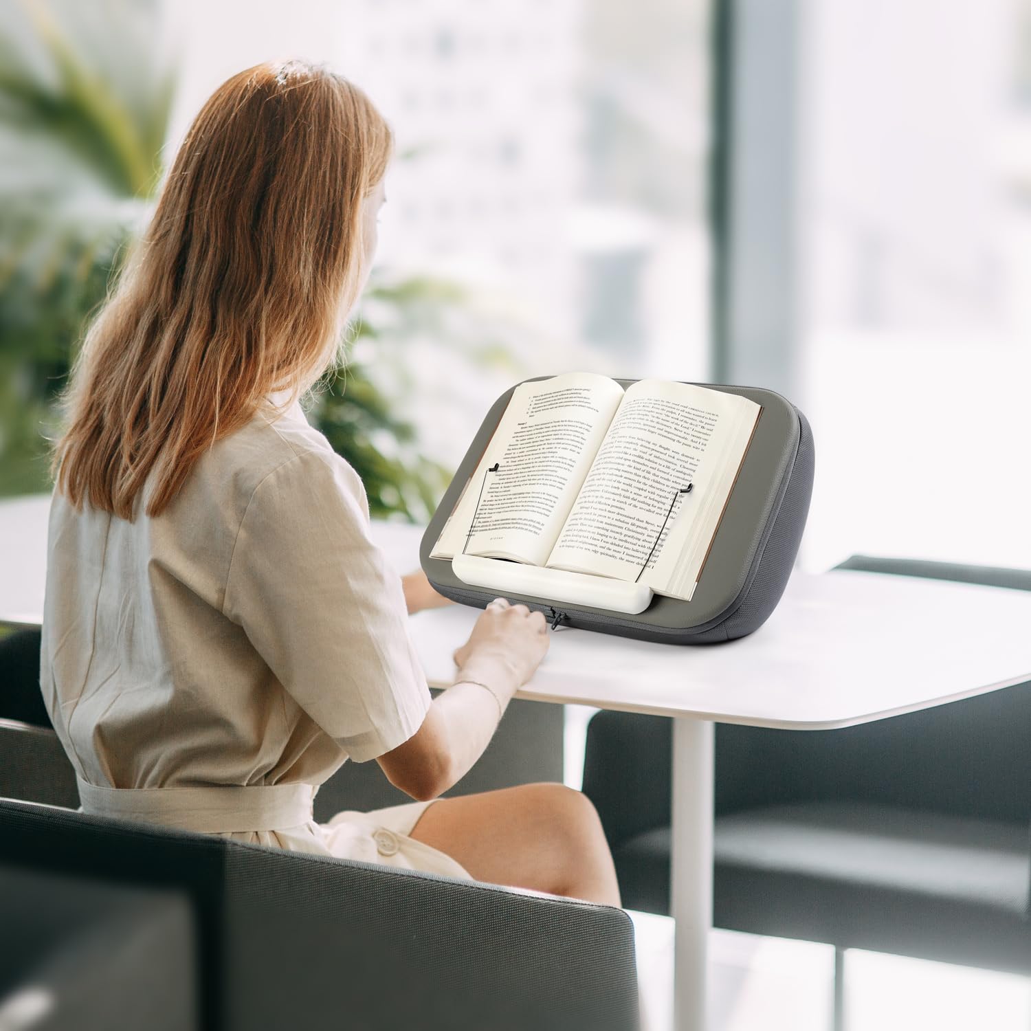 Elitehood Adjustable Book Stand with Soft Pillow Pad - Hands-Free Reading Holder for Bed, Sofa & Dorm - Reduce Neck Strain - Perfect Gift for Book Lovers - Ideal for Reading, Studying & Relaxing in Bed or Anywhere