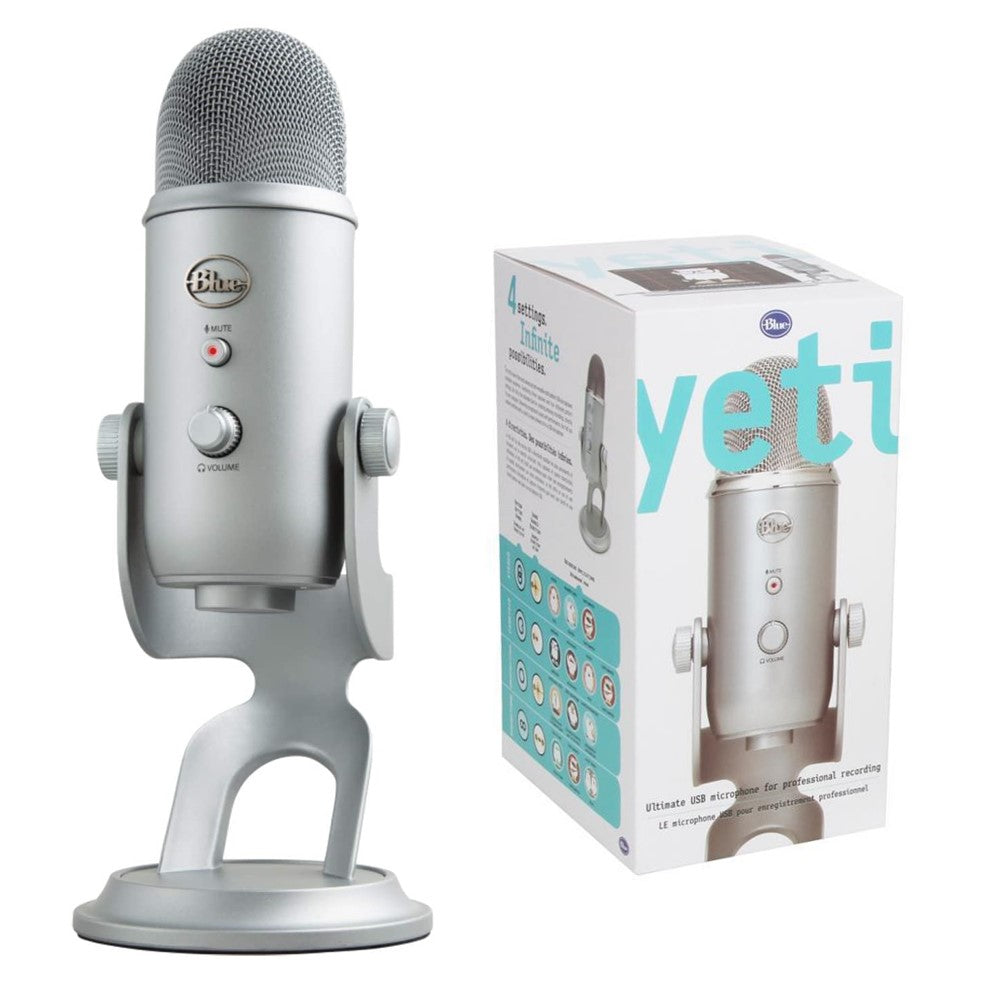 Blue Yeti USB Microphone for PC & Mac - Professional Studio Quality Recording, Podcasting, Streaming & Voiceovers (Gray) - Perfect for Home Studios, Gamers & Content Creators
