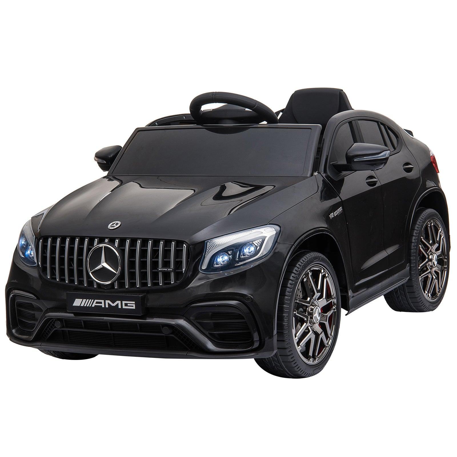 12V Mercedes Benz AMG GLC63S Coupe Electric Ride On Car for Toddlers - Remote Control, 2 Speed, MP3 Player, LED Lights & Horn - Kids Electric Vehicle with Suspension & Music (Black) - Perfect for Indoor Play & Outdoor Birthday Gifts