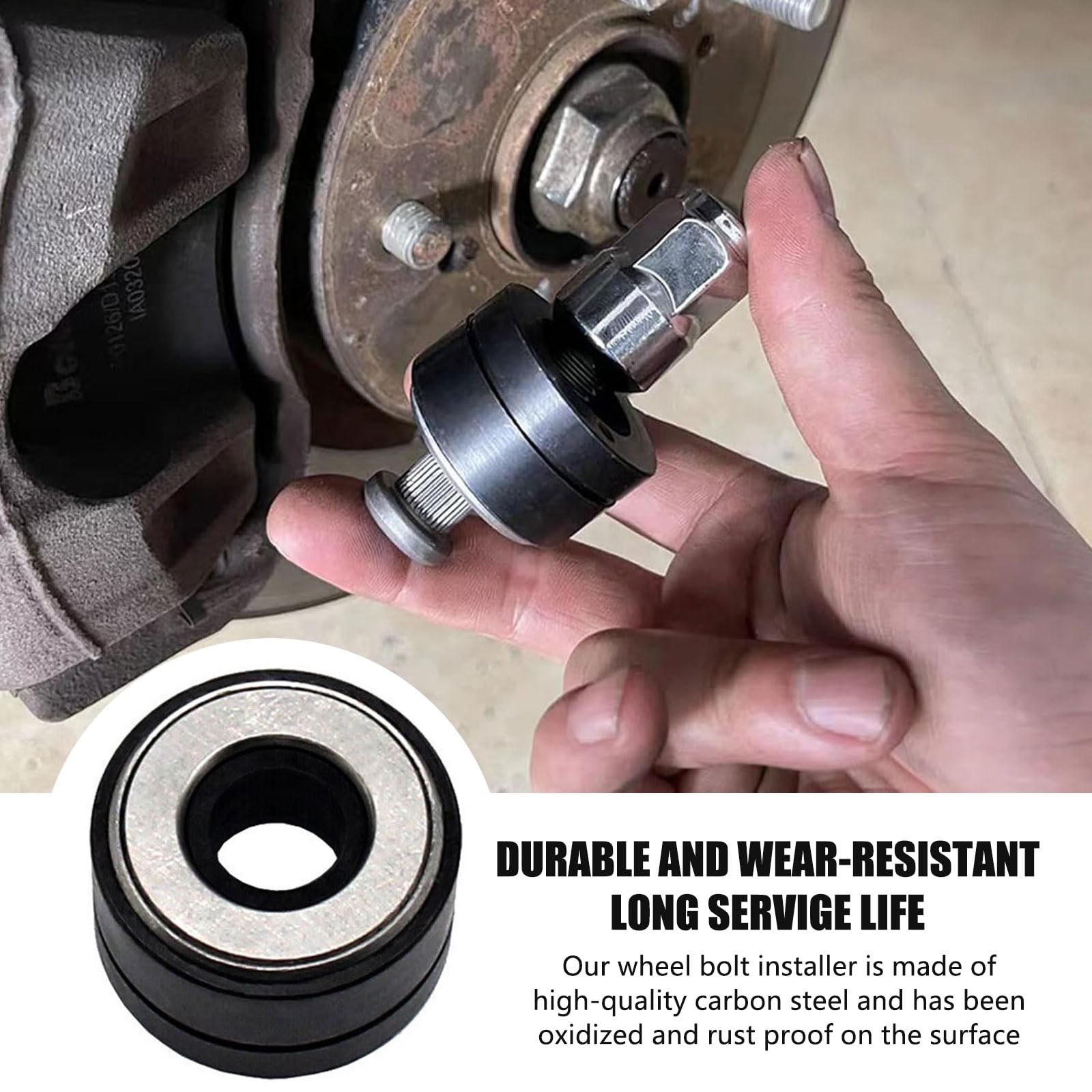 1 PC Universal Car Wheel Stud Installer Tool - Heavy Duty Bolt Installation & Metal Wheel Stud Replacer Kit for Most Vehicles (Black) | Perfect for DIY Auto Repair, Tire Changes & Wheel Maintenance
