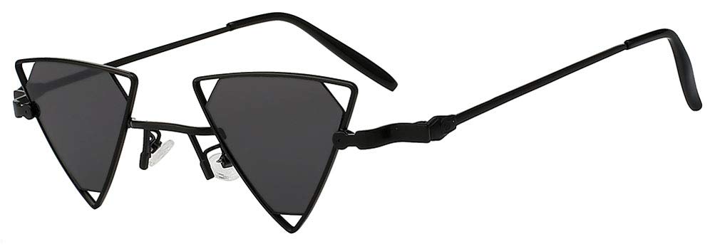 Vintage Triangle Butterfly Sunglasses for Men & Women - Colored Lens Metal Frame Sunglasses for Outdoor, Beach, and Fashion Accessories