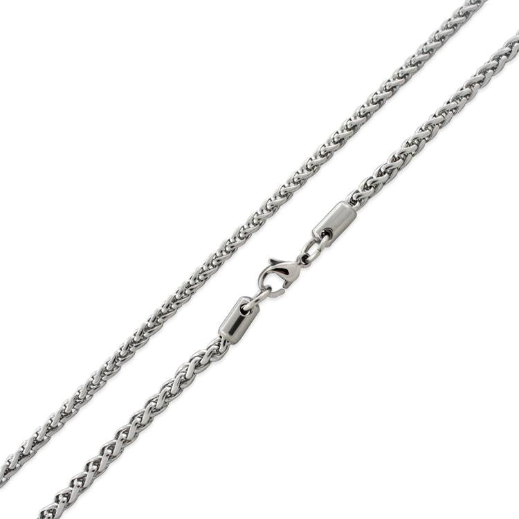 4MM Stainless Steel Spiga Chain Necklace for Women - Durable & Hypoallergenic Jewelry for Everyday Wear, Gift Giving & Special Occasions