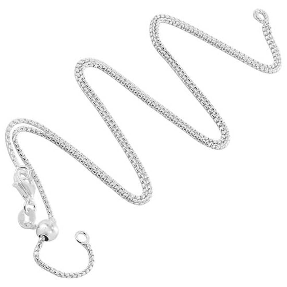 925 Sterling Silver Adjustable Round Box Chain Necklace for Women - Elegant Layering Jewelry for Everyday Wear, Gifts & Special Occasions