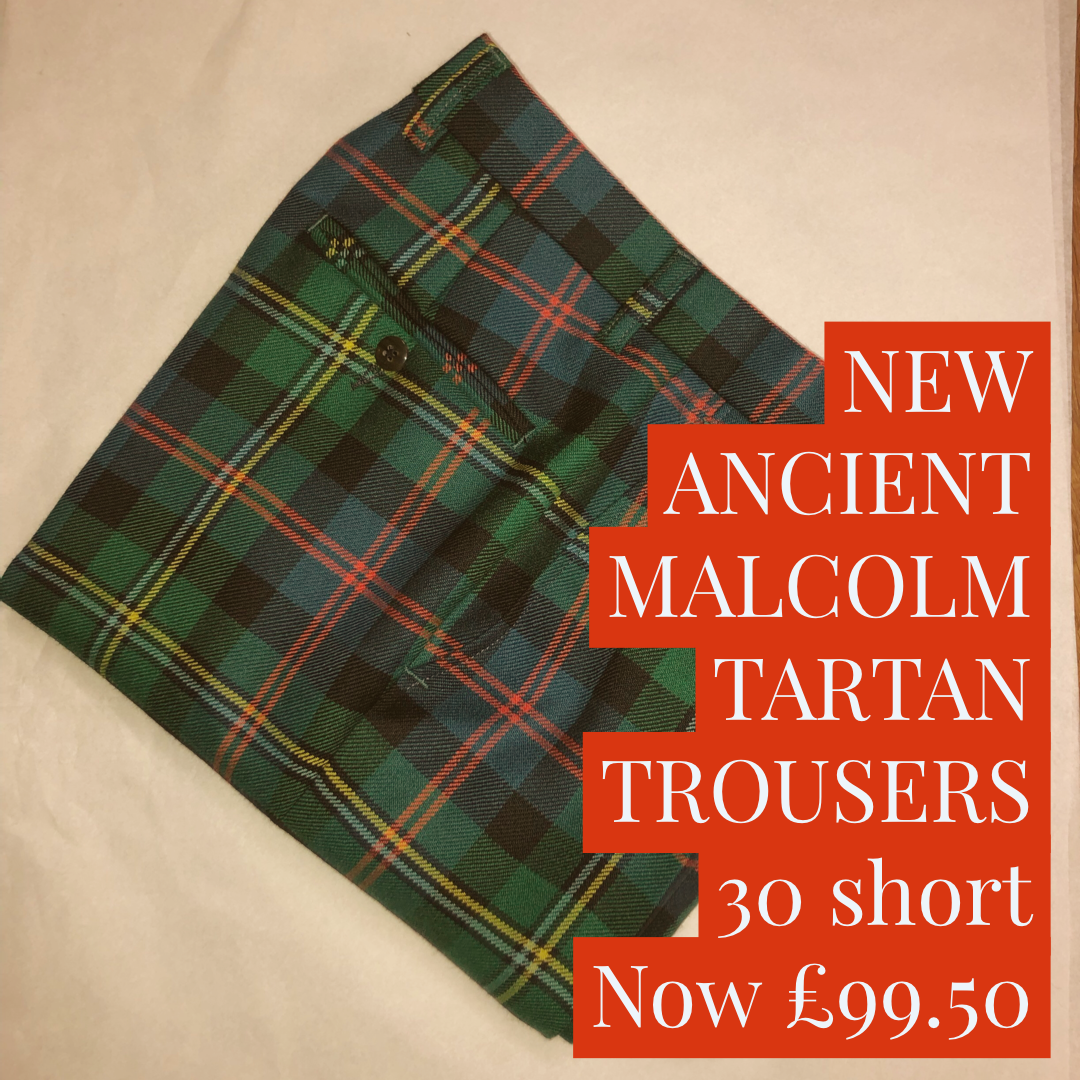 New Tartan Trousers - Ancient Malcolm 30 Waist | Classic Plaid Pants for Men, Casual & Formal Wear | Perfect for Office, Parties & Scottish Events