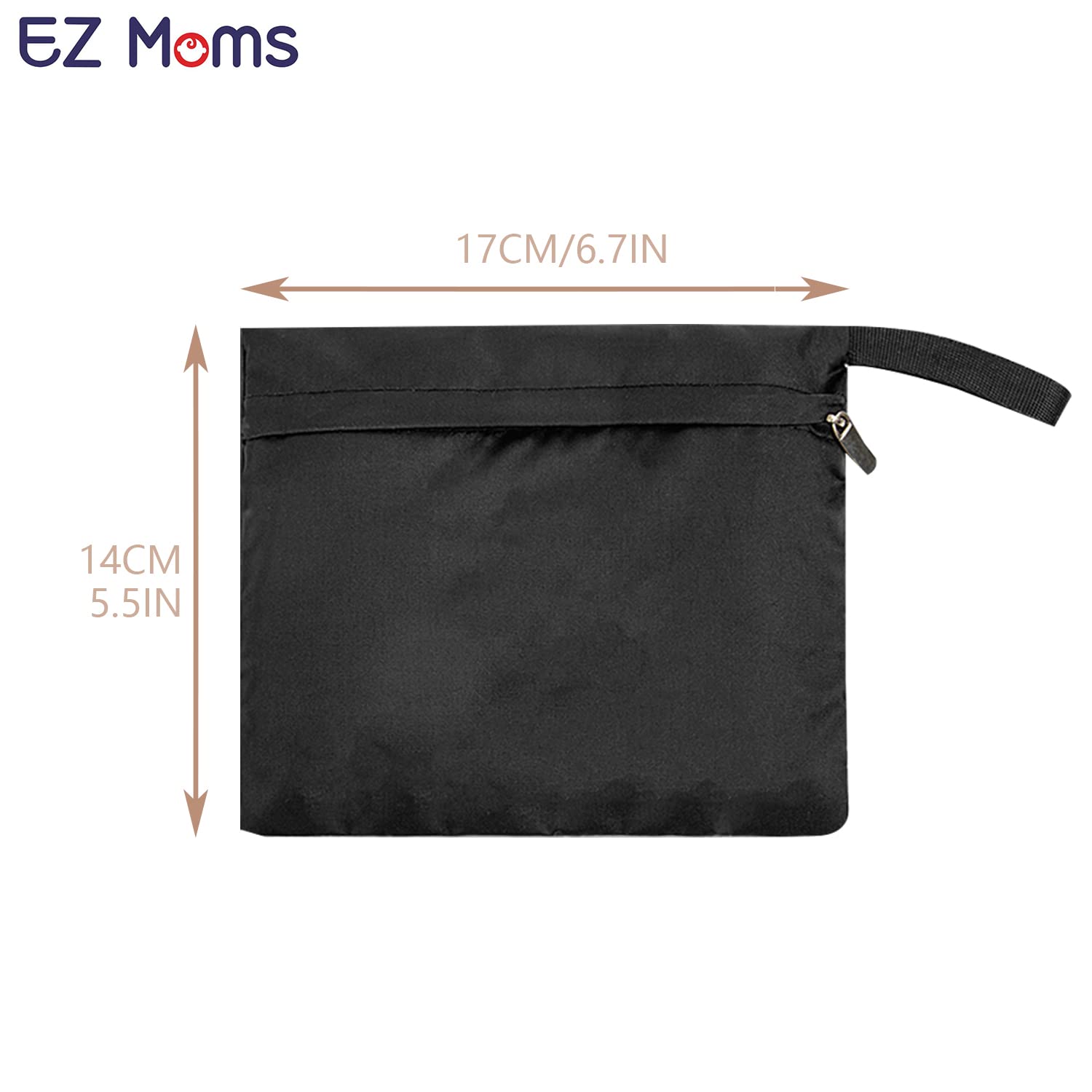 EZ Moms 6-Pack Small Multipurpose Zipper Storage Bags - 5.5''x6.1'' Waterproof Reusable Travel Organizer for Wet/Dry Items, Cloth Diapers, Swimsuits & Daily Essentials | Perfect for Baby Care, Beach Trips & Home Organization