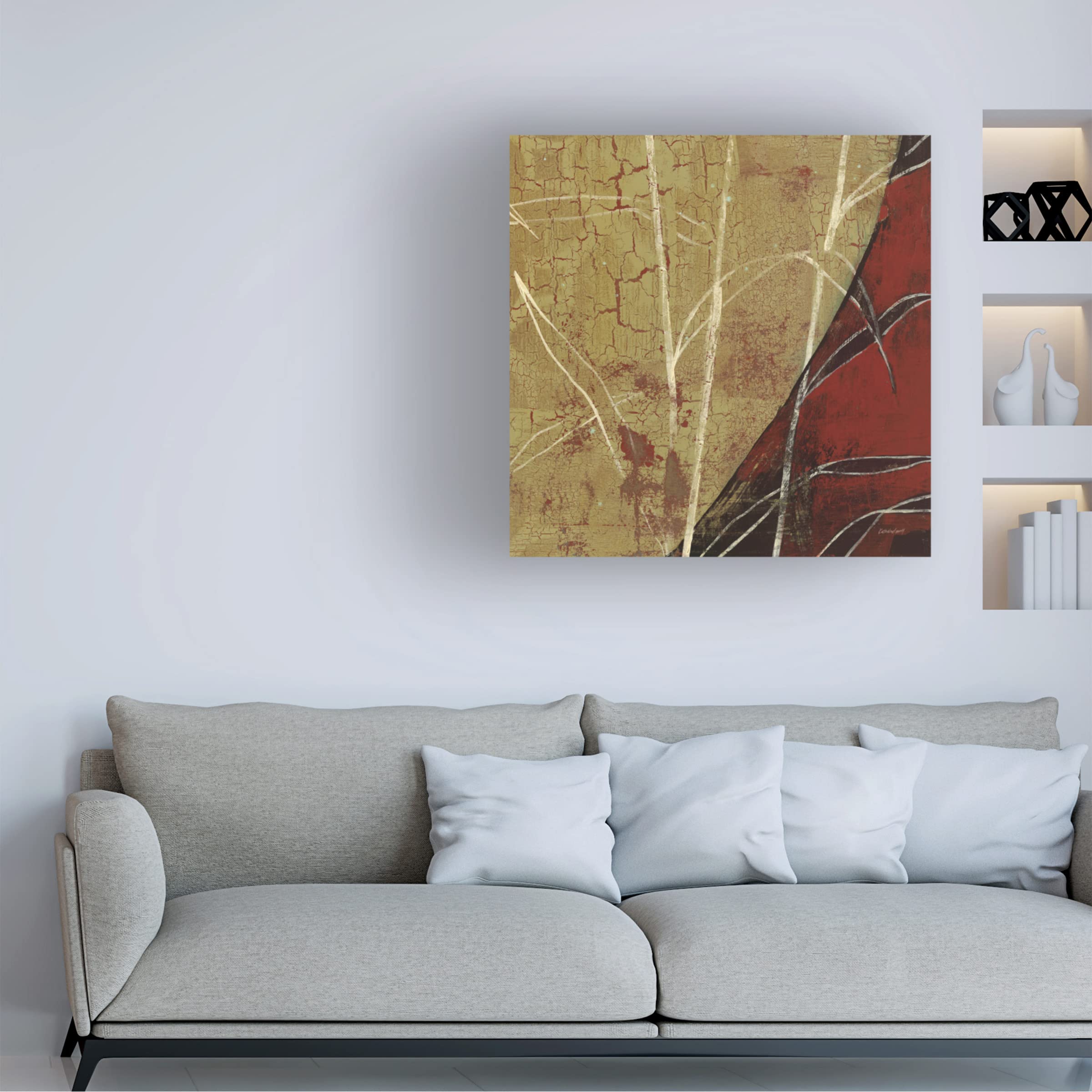 Trademark Fine Art 'Sun Stems Tile II' Canvas Wall Art by Kathrine Lovell - Modern Botanical Home Decor for Living Room, Bedroom & Office