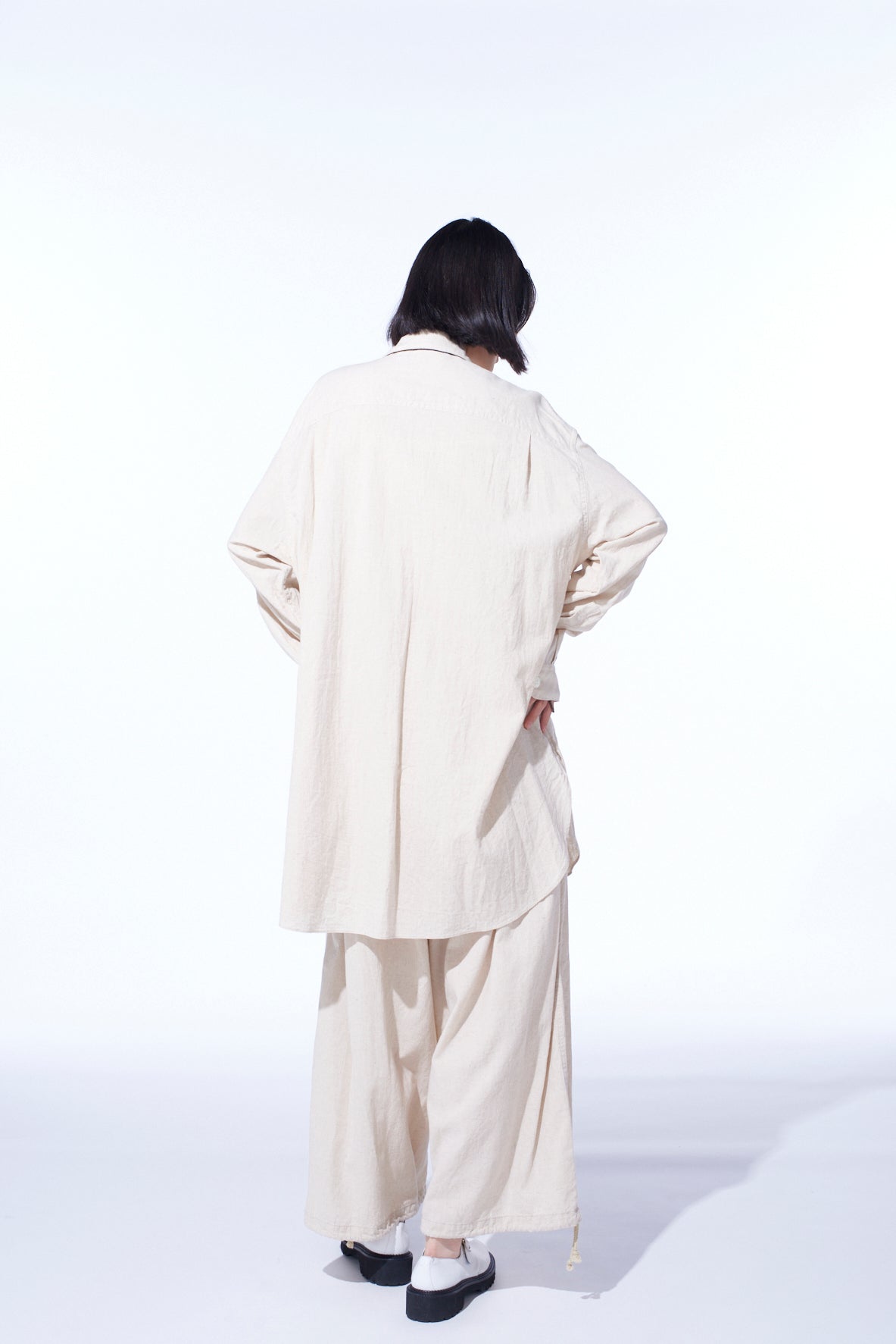 Premium Cotton Linen Poplin Pleated Oversized Shirt for Women - Comfortable & Stylish Casual Wear for Work, Travel & Everyday Outfits