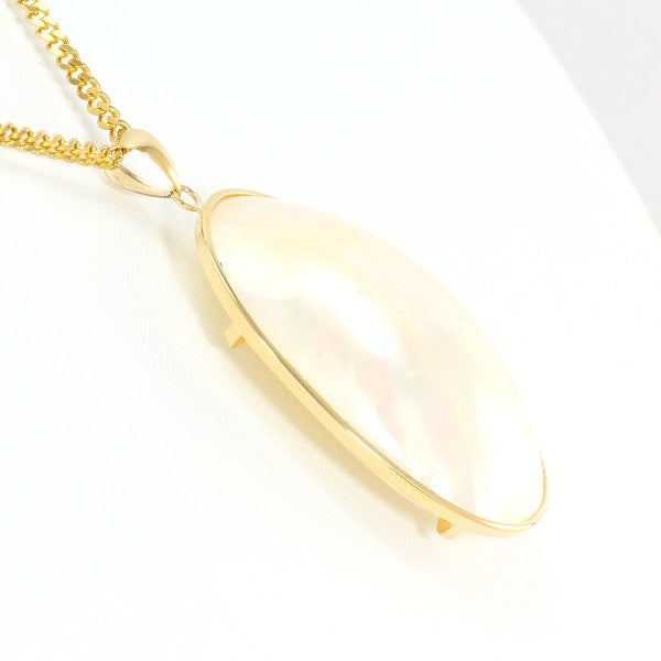 18K Yellow Gold Semi-Round Pearl Necklace – Elegant & Timeless Jewelry for Women | Perfect for Weddings, Parties & Special Occasions