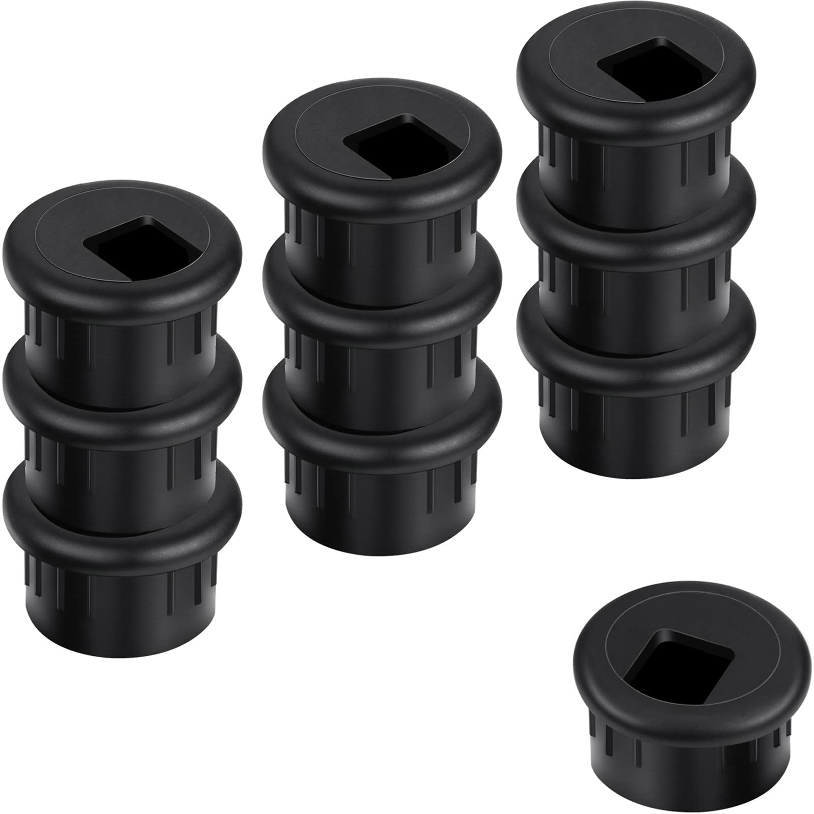 SATINIOR 10-Pack Desk Cable Wire Grommet Cord Organizers - 1 Inch (25mm) Plastic Cable Hole Covers for PC Computer Desks - Cable Management Solution for Home Office, Gaming Setup & Workspace Organization