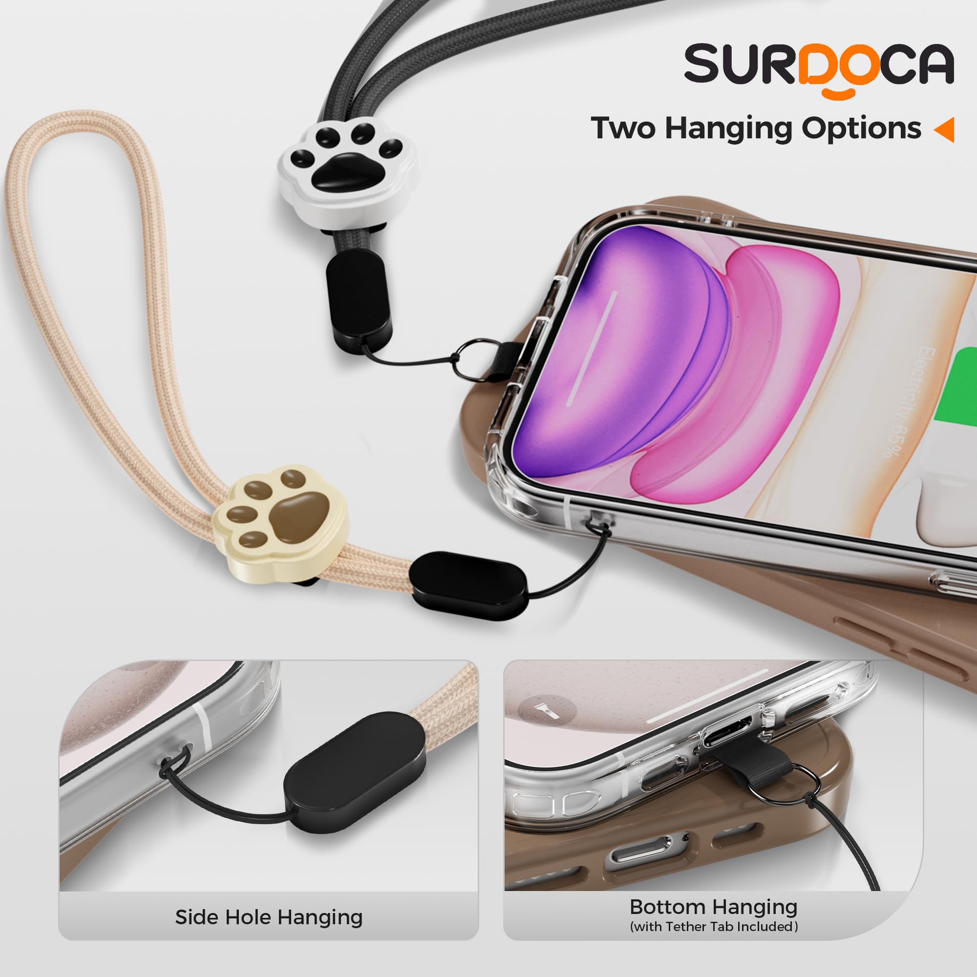 SURDOCA Adjustable Phone Lanyard - Nylon Wrist Strap for Smartphones, Cameras, Earphones & USB Drives | Anti-Theft Security Strap for Work, Travel & Outdoor Activities