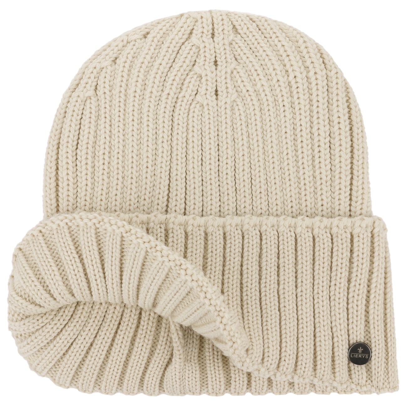 Lierys Merino Wool Knit Beanie with Foldable Cuff - Warm Winter Hat for Men & Women - Perfect for Skiing, Hiking, and Cold Weather Activities