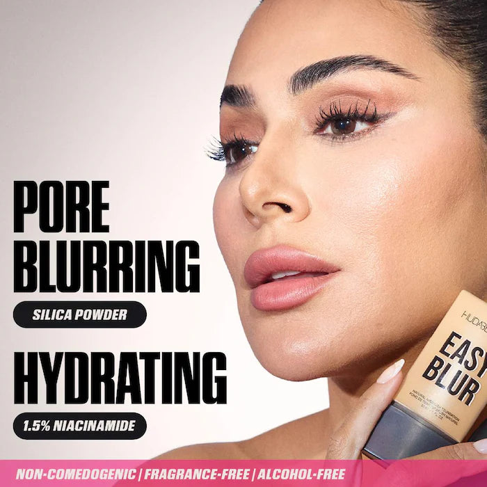 HUDA BEAUTY Easy Blur™ Natural Airbrush Foundation with Niacinamide - Lightweight, Buildable Coverage for Flawless Skin | Perfect for Everyday Wear & Special Occasions