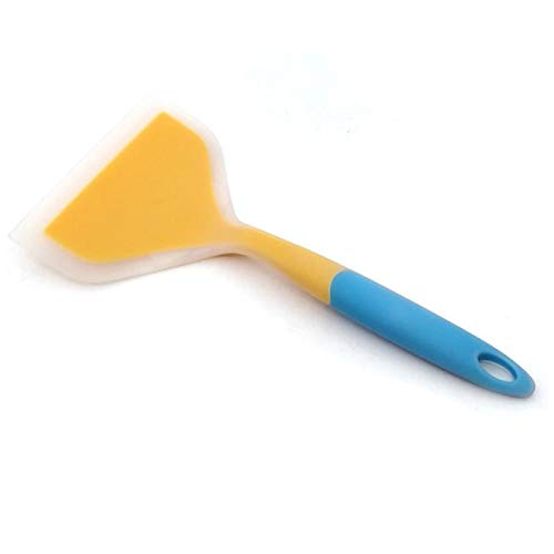 Premium Silicone Spatula - Non-Stick Kitchen Turner for Eggs, Beef, Pizza - Wide Scraper & Food Lifter - Blue Cooking Utensil for Home & Professional Kitchens (Perfect for Flipping, Stirring & Serving)
