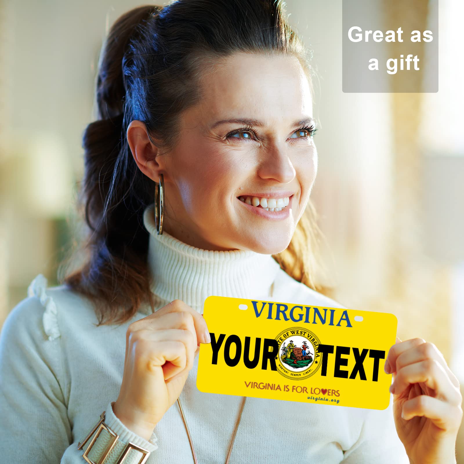 Custom Virginia Mini License Plate 6x3 Inch - Personalized Kids Toy Car, Bicycle, Scooter, Golf Cart, Motorcycle & ATV Accessory - Perfect for Gifts, Room Decor & Vehicle Customization
