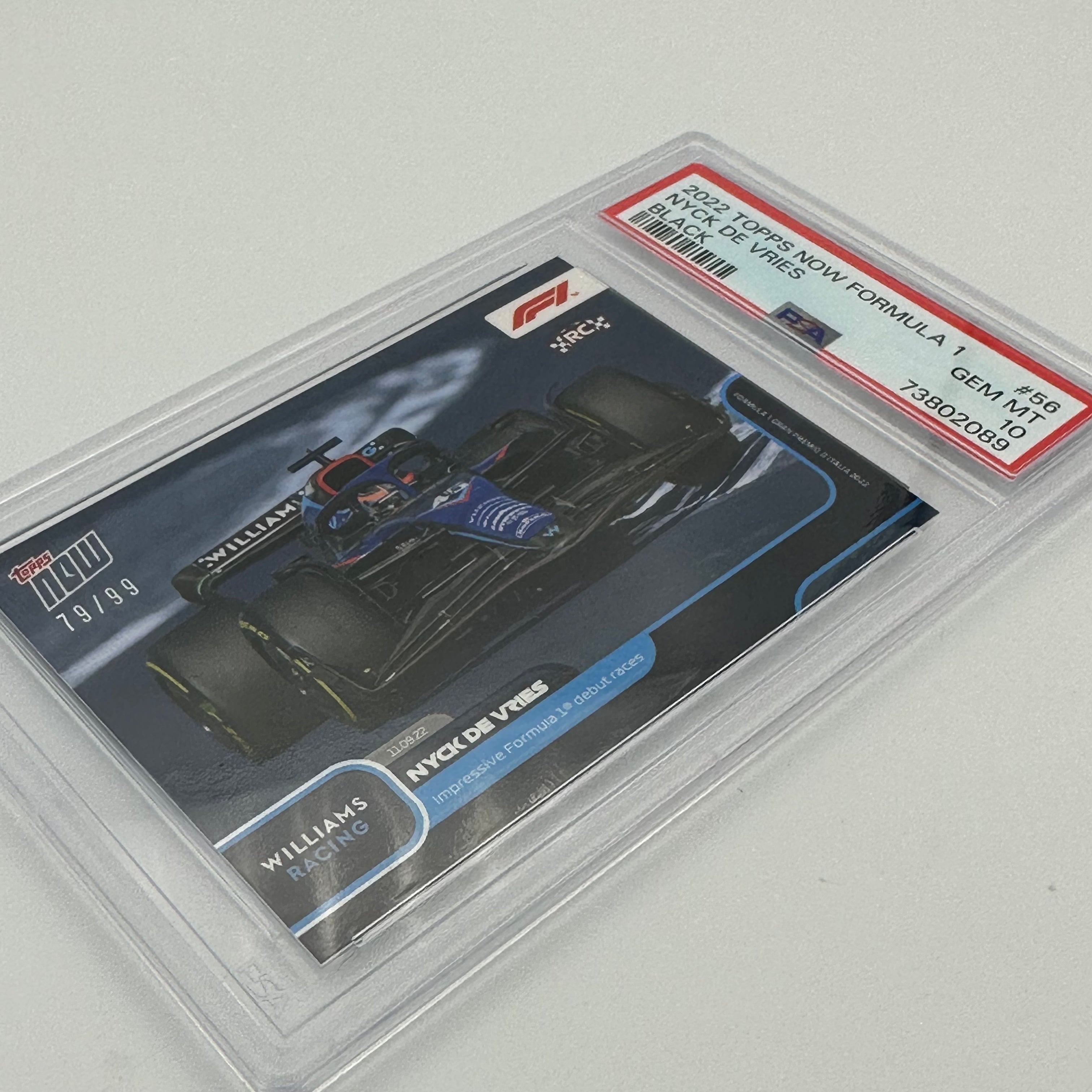 PSA 10 Graded 1979/99 NYCK DE VRIES #56 Black Racing Card - Perfect for Collectors, Sports Memorabilia & F1 Racing Fans