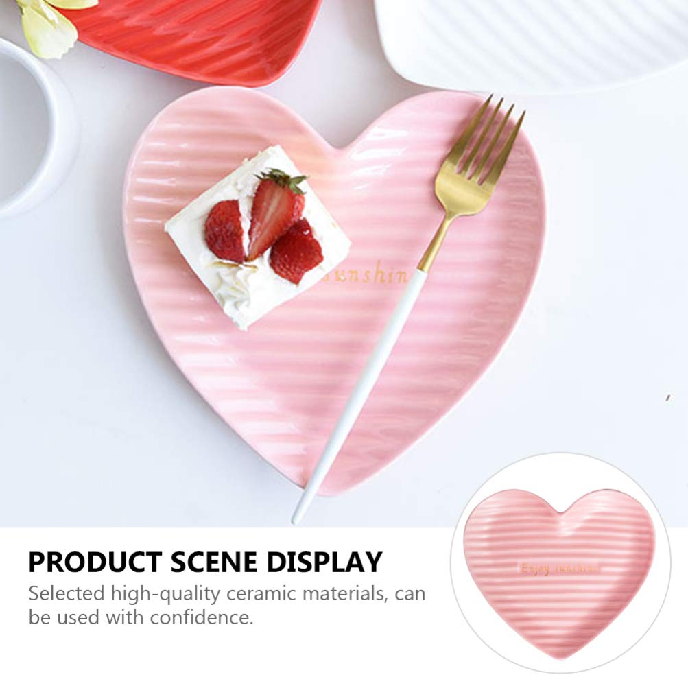 Heart-Shaped Ceramic Plate for Desserts & Steaks - Elegant Serving Dish