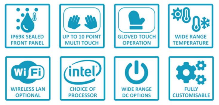 CKS X17 Rugged Industrial Touchscreen Monitor - Waterproof & Shockproof Panel PC for Harsh Environments - Ideal for Factory Automation, Outdoor Kiosks, and Marine Applications
