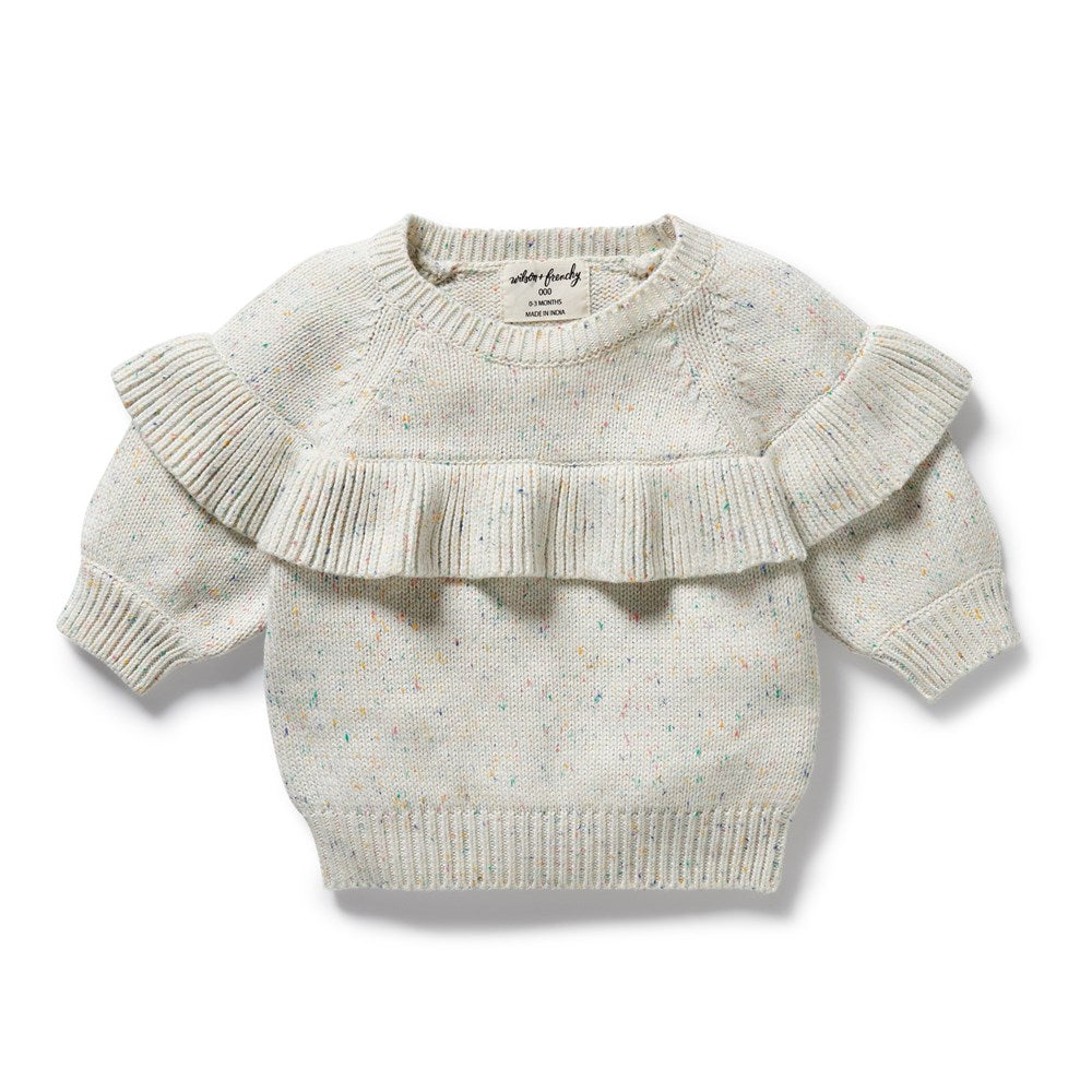 Organic Cotton Knitted Ruffle Jumper for Women | Soft & Comfortable Sweater | Perfect for Casual Wear, Office & Fall Fashion