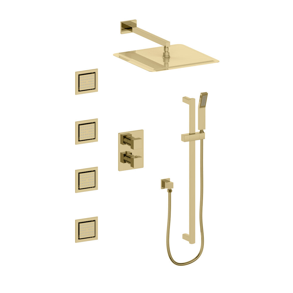 ZLINE Crystal Bay Thermostatic Shower System with Body Jets in Polished Gold - Luxury Bathroom Fixture for Spa-Like Experience (CBY SHS T3 PG)