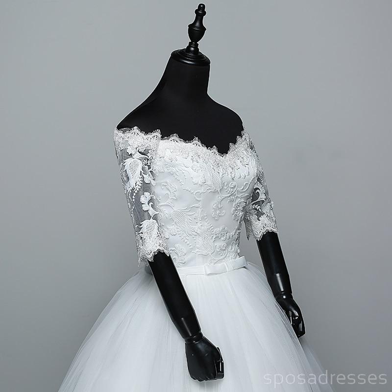Elegant Off-Shoulder Long Sleeve Ball Gown Wedding Dress - Affordable Bridal Gown WD497 | Perfect for Church Ceremony, Beach Wedding & Formal Reception