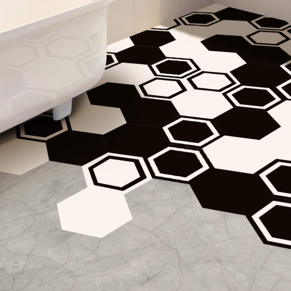 Hexagon Non-Slip Vinyl Floor Tile Stickers - Waterproof Peel & Stick Wall Decals for Home Decor, Kitchen, Bathroom & Living Room - Perfect for DIY Home Improvement, Kids Play Area & Pet-Friendly Spaces