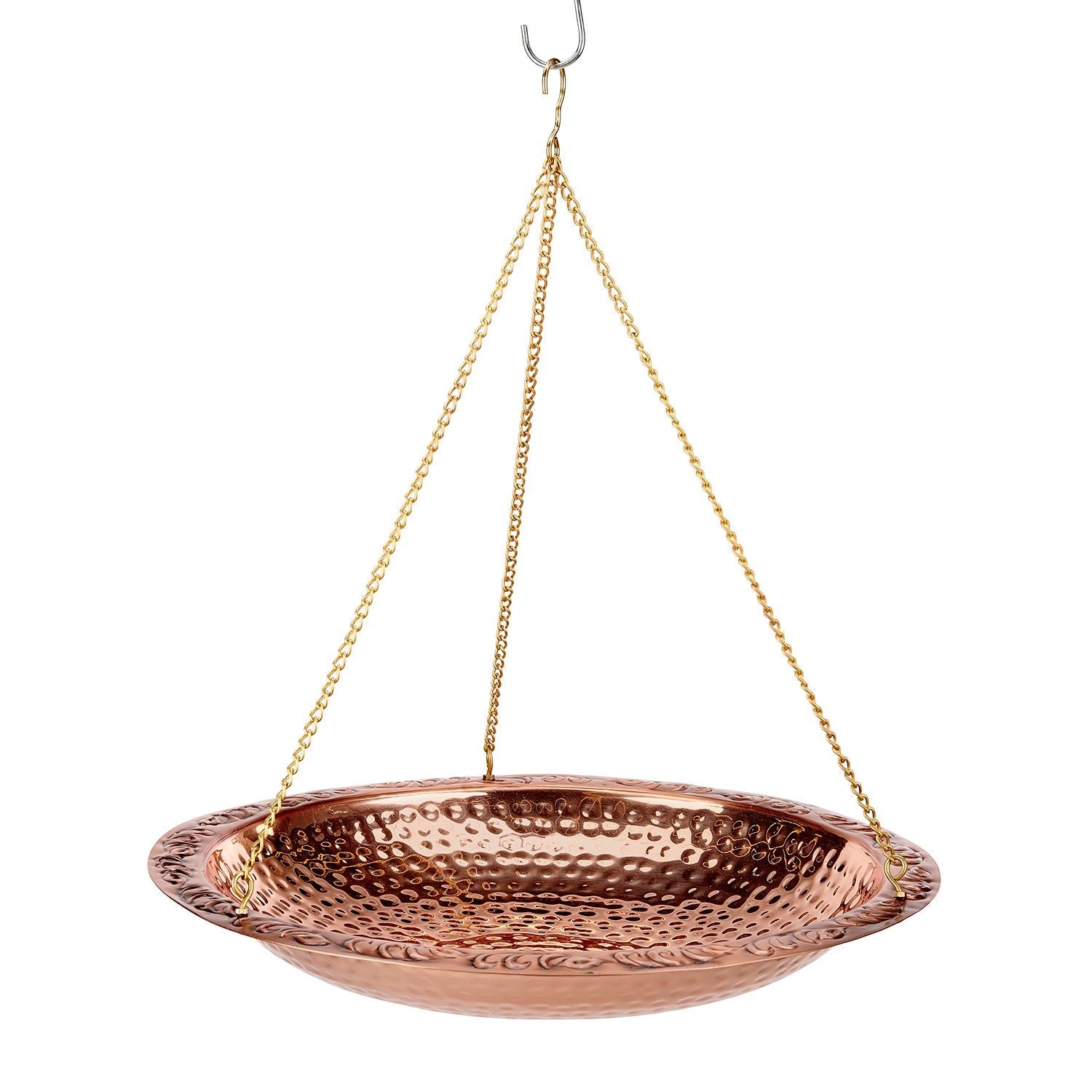 18-Inch Hanging Pure Copper Bird Bath for Garden, Patio & Outdoor Decor - Attracts Birds & Enhances Landscape Aesthetics