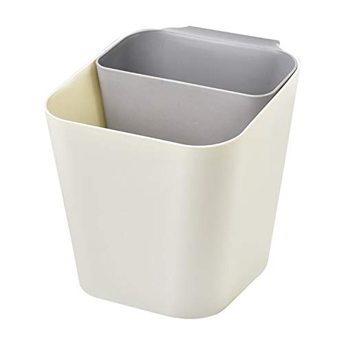 Gray Hanging Trash Can for Kitchen Cabinet Door - Space Saving Under Sink Garbage Bin, Household Waste Container for Food Scraps & Recycling - Perfect for Small Kitchens, Bathrooms & RVs