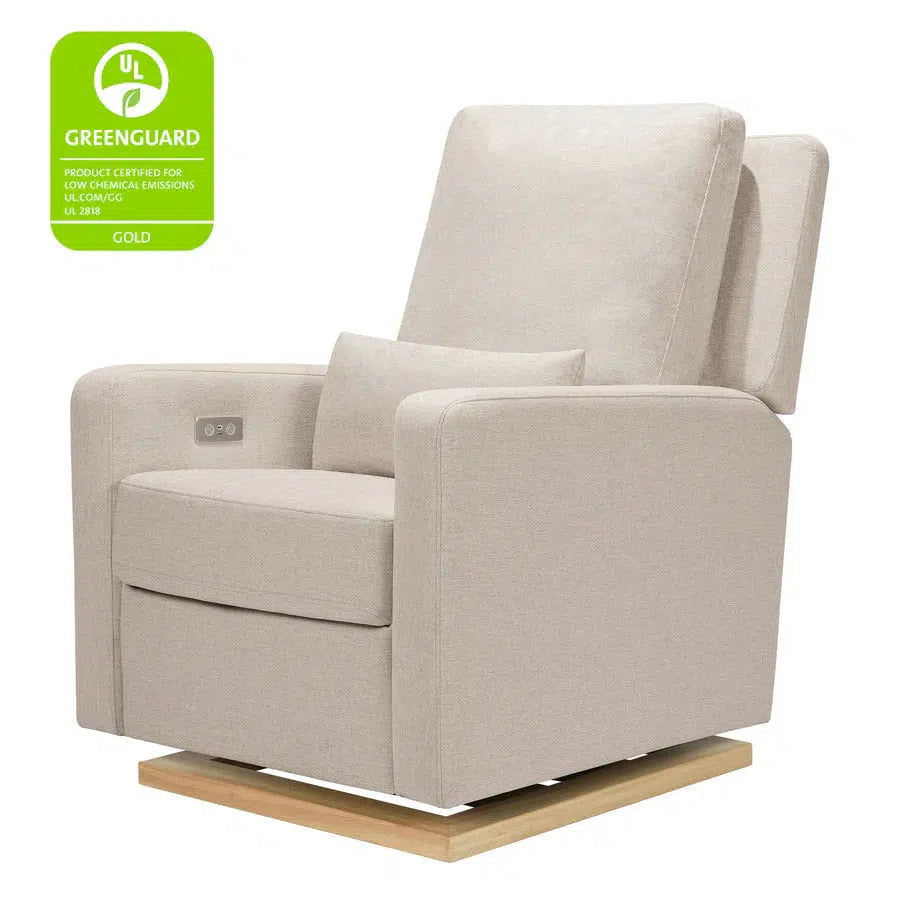 Babyletto Sigi Electronic Glider and Recliner Chair - Eco-Friendly Beach Weave Performance Fabric for Nursery, Living Room & Breastfeeding Comfort