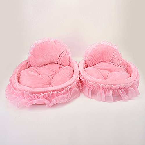 Wyhweilong Lovely Princess Pet Bed - Soft & Cozy Cat Dog Bed for Small Pets (Size: 40x45cm, Pink) - Perfect for Indoor Sleeping, Lounging & Pet Crate Comfort