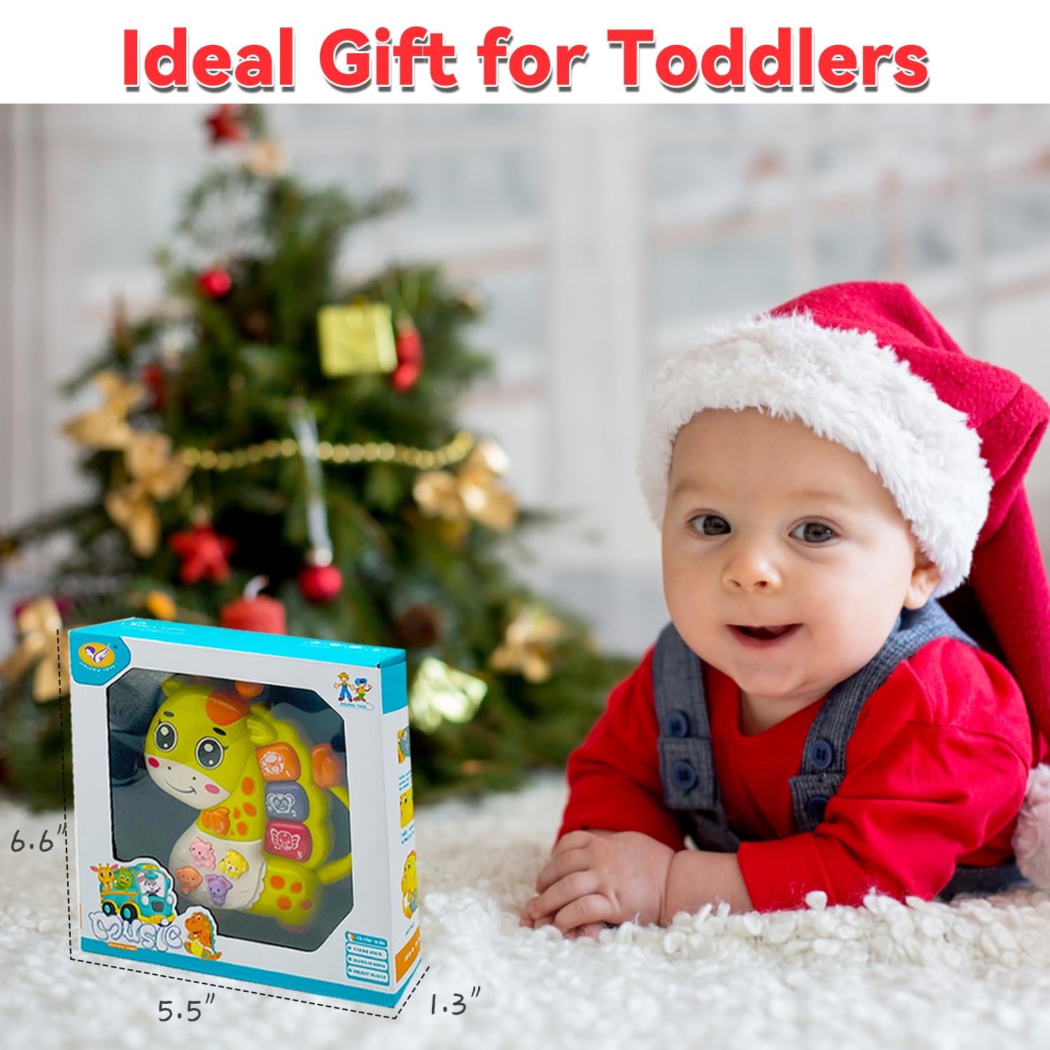 Light Up Musical Baby Piano Toy for Toddlers 18+ Months - Early Learning Educational Keyboard for Infant Boys & Girls - Perfect Gift for Birthdays & Playtime (Giraffe Design)