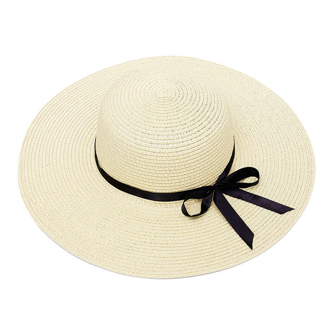 Custom Embroidered Women's Straw Hat with Personalized Text & Logo - Wide Brim Summer Beach Hat for Outdoor Activities, Vacations & Sun Protection