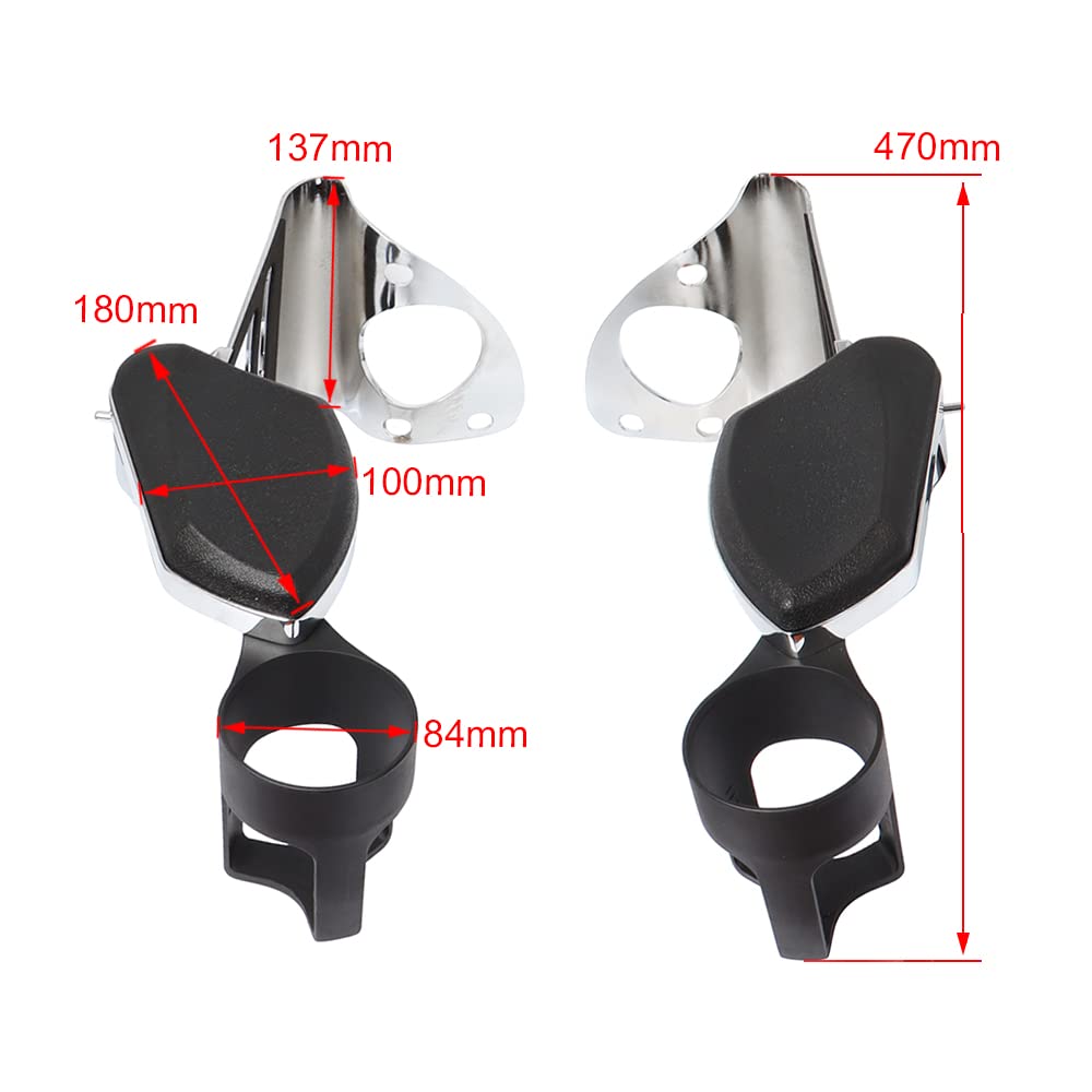 Motorcycle Chrome Passenger Armrests with Cup Holder for Harley Touring 2014-2021 Road Glide Ultra Electra Tri Glides - Comfortable Long Ride Accessories for Cruiser Bikes