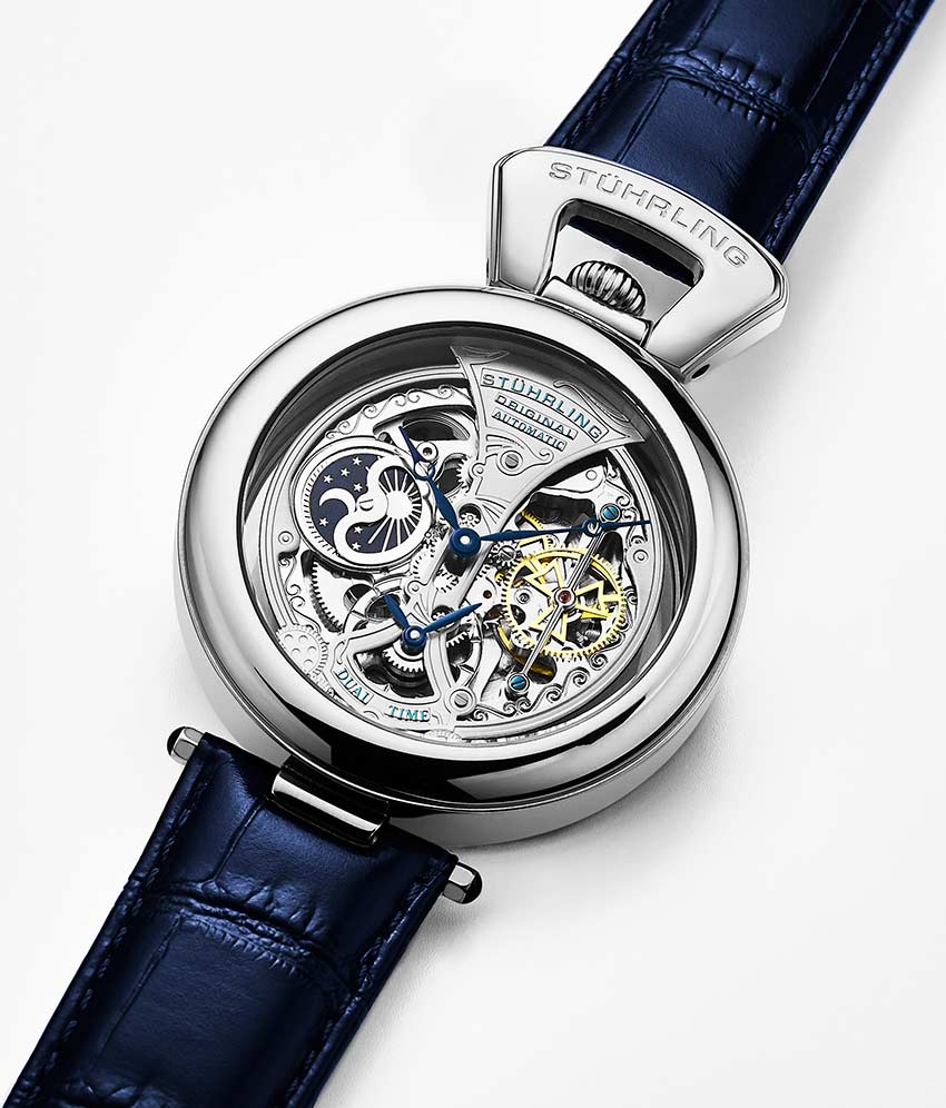 Emperor's Grandeur 127A Automatic 49mm Skeleton Watch for Men - Luxury Mechanical Timepiece with Open Heart Design - Perfect for Formal Events, Business Meetings & Special Occasions