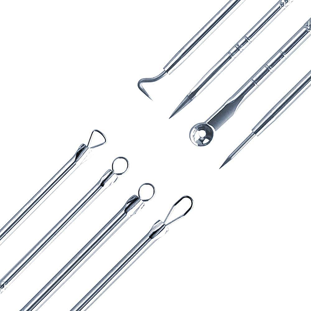 Professional Blackhead & Pimple Remover Kit - Stainless Steel Comedone Extractor & Ear Wax Cleaner Set with Storage Box (2-Piece) - Perfect for Acne Treatment & Ear Hygiene at Home