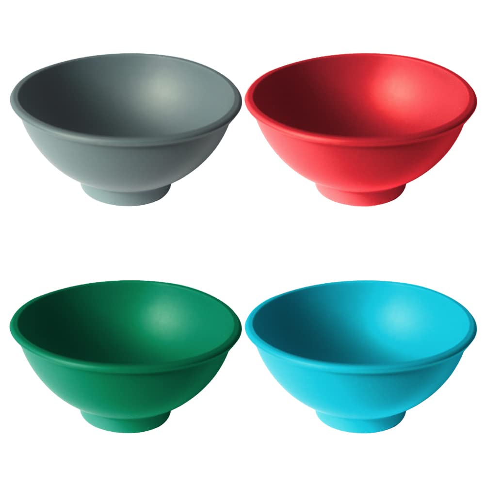 4-Piece Silicone Condiment Bowls Set - Reusable Baby Plates & Sauce Dishes for Seasoning, Appetizers & Serving | Perfect for Kids Meals, Party Snacks & Kitchen Organization