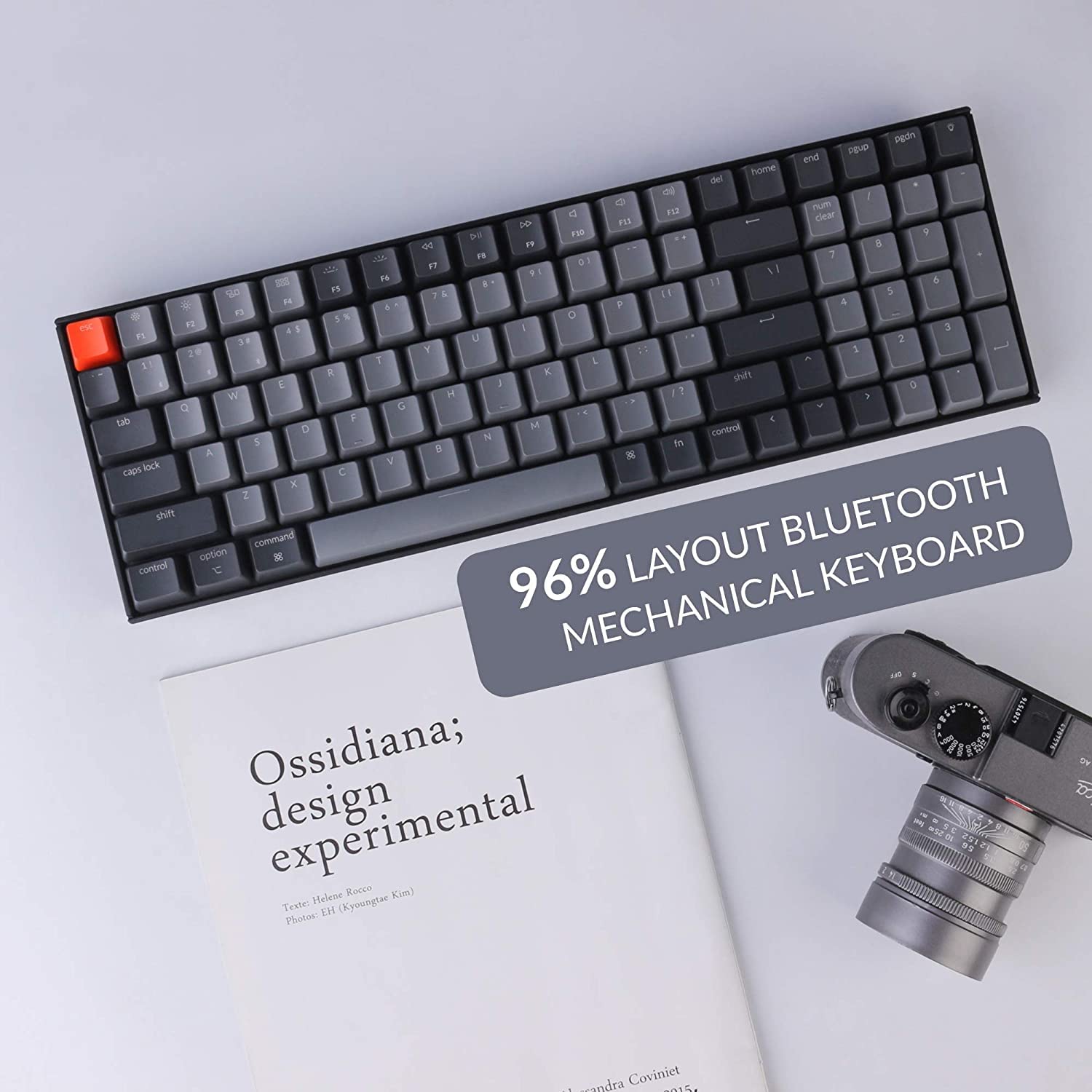 Keychron K4 Version 2 Wireless Mechanical Gaming Keyboard - 100-Key Bluetooth/USB-C Wired Keyboard with White LED Backlight, Gateron G Pro Red Switches, 96% Compact Layout for Mac & Windows PC (Plastic Frame) - Perfect for Office Work, Gaming & Programming