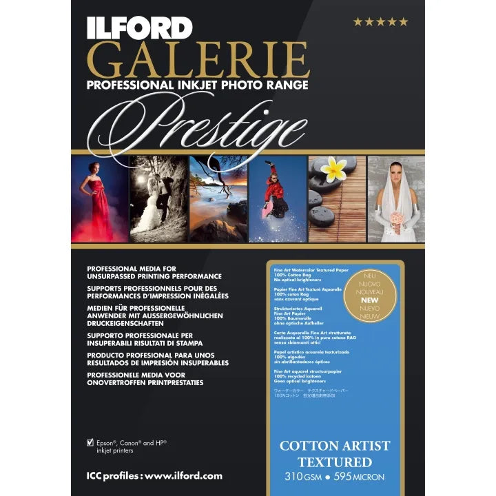 Ilford Galerie Cotton Artist Textured 310gsm Premium Fine Art Paper Roll - 44