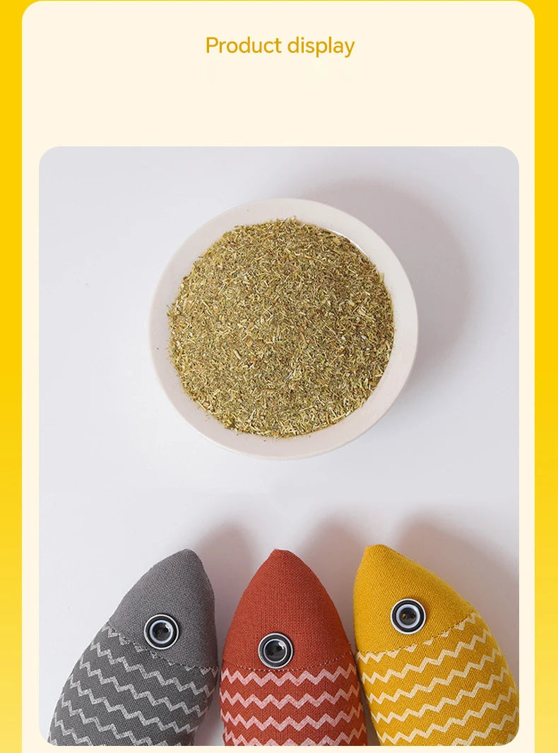 Interactive Fish-Shaped Cat Toy with Catnip - Fun Playtime for Indoor Cats, Encourages Exercise & Hunting Instincts - Perfect for Kittens & Adult Cats
