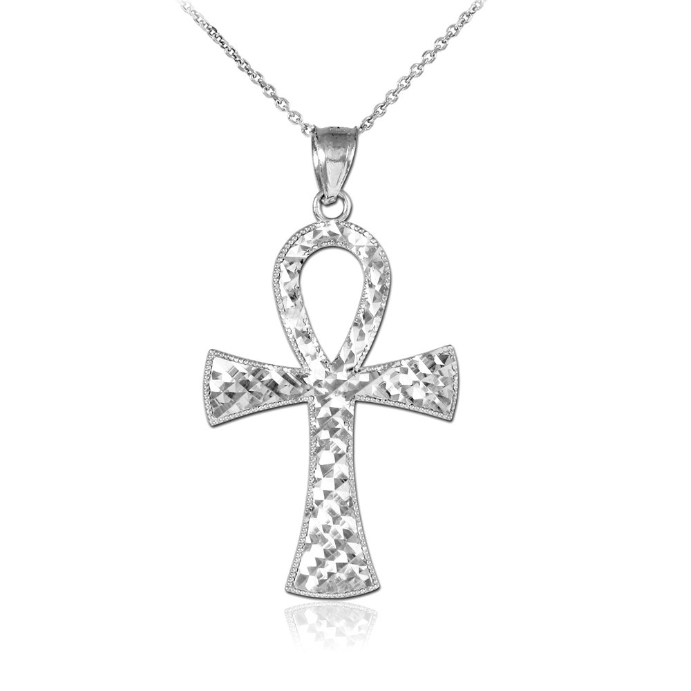 925 Sterling Silver Egyptian Ankh Cross Charm Pendant Necklace for Women - Ancient Egyptian Symbol Jewelry for Spiritual Protection & Fashion Accessories - Perfect for Gifts, Meditation & Boho Style Outfits