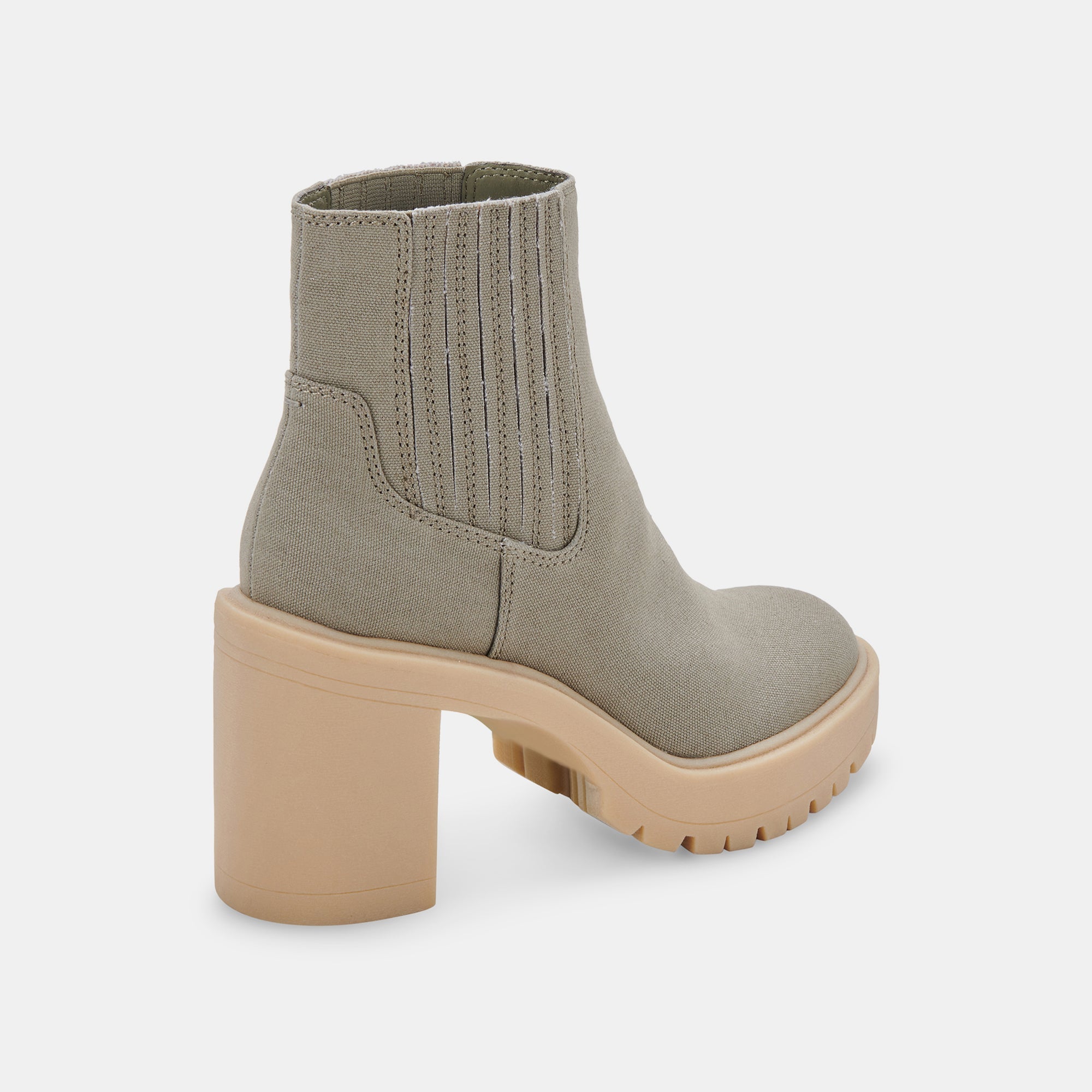 Re:vita Women's Sage Green Canvas Caster Booties - Comfortable Slip-On Shoes for Casual Wear, Work, and Outdoor Activities
