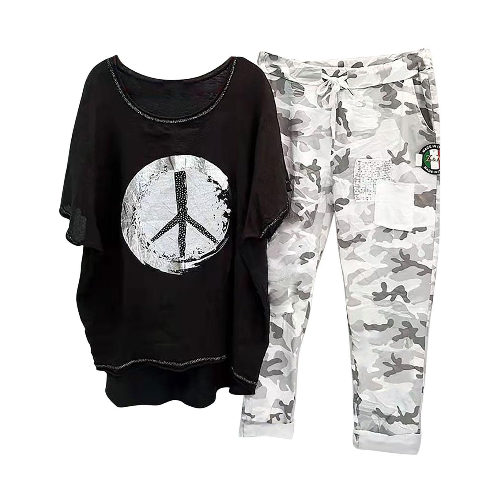 Women's 2-Piece Lounge Set - Soft & Comfortable Pajama Outfit with Loose Shirt & Pants - Cozy Fall Loungewear for Relaxing at Home, Yoga, or Sleeping