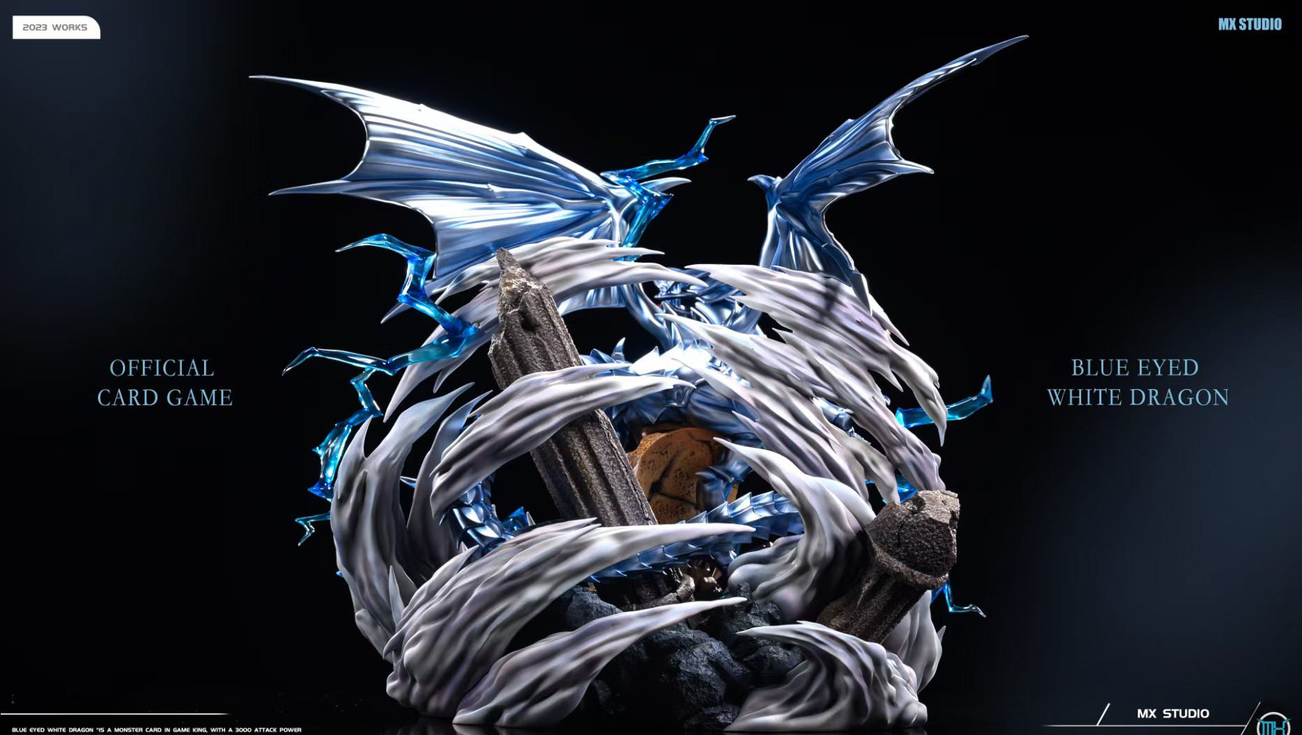 MX Studio Blue Eyes White Dragon Yu-Gi-Oh! Collectible Figure - Anime Action Figure for Display & Gaming Scenes