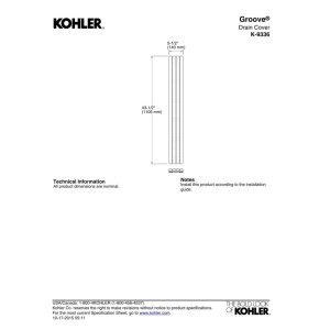 KOHLER 48-Inch Teak Shower Floor Drain Cover - Durable Bathroom Accessory for Spa-Like Shower Experience