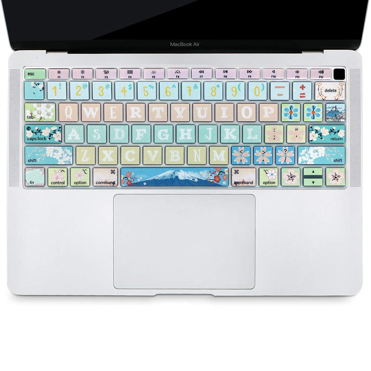 Silicone Keyboard Cover Protector for Apple MacBook Air 13 Inch (Model A1932 2018-2019) - Pink Sakura Design Skin | Perfect for Work, School & Travel Protection