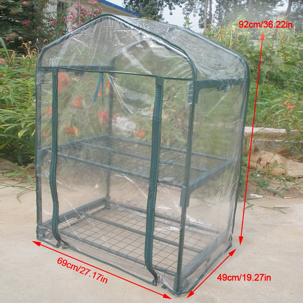 Zerone Mini Greenhouse Cover Replacement - 27.17x19.27x36.22 Inch Portable Clear Plant House for Outdoor Gardening | Protects Flowers, Vegetables & Seedlings from Cold Weather | Perfect for Balcony, Patio & Backyard Planting